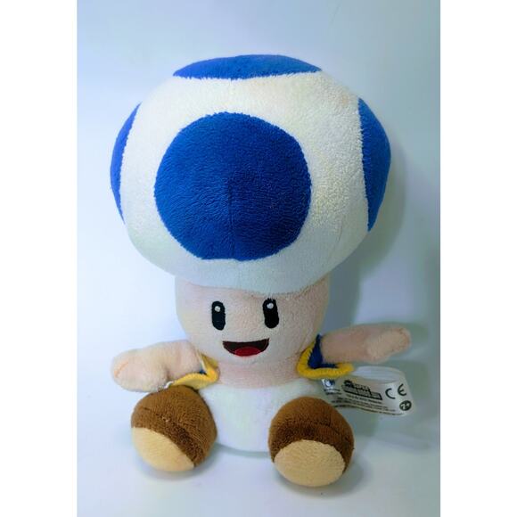 Official Super Mario Toad Blue Plush & 1989 Pull Back Dizzy Mover McDonalds Toy - Picture 2 of 9